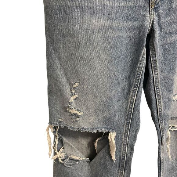 RE/DONE 90"s Comfy Jeans Ripped Distressed Button Fly High Rise Size 28 - Picture 5 of 9